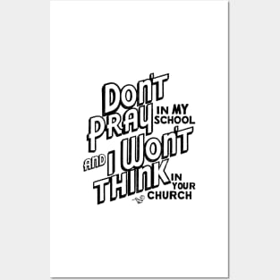 "Praying vs. Thinking" by Tai's Tees Posters and Art